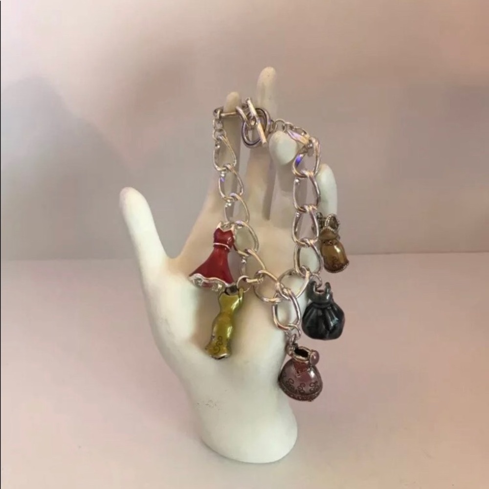 Vintage 1990's Fashion colorful dresses charm‎ bracelet NEW